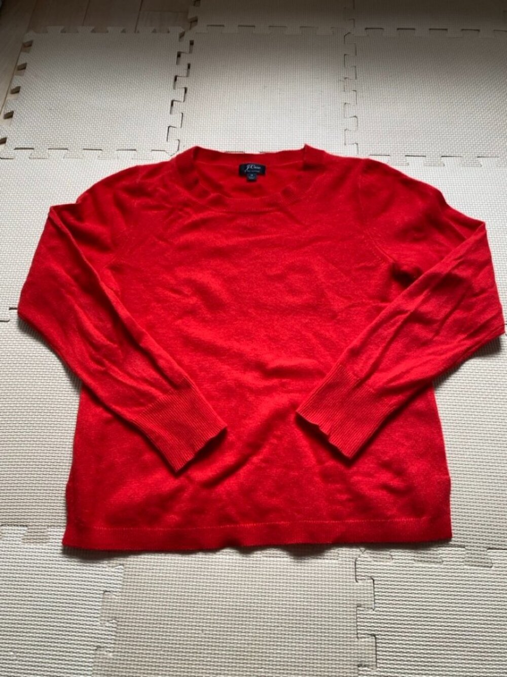 J.Crew Red 100% Cashmere Crewneck Sweater Size M